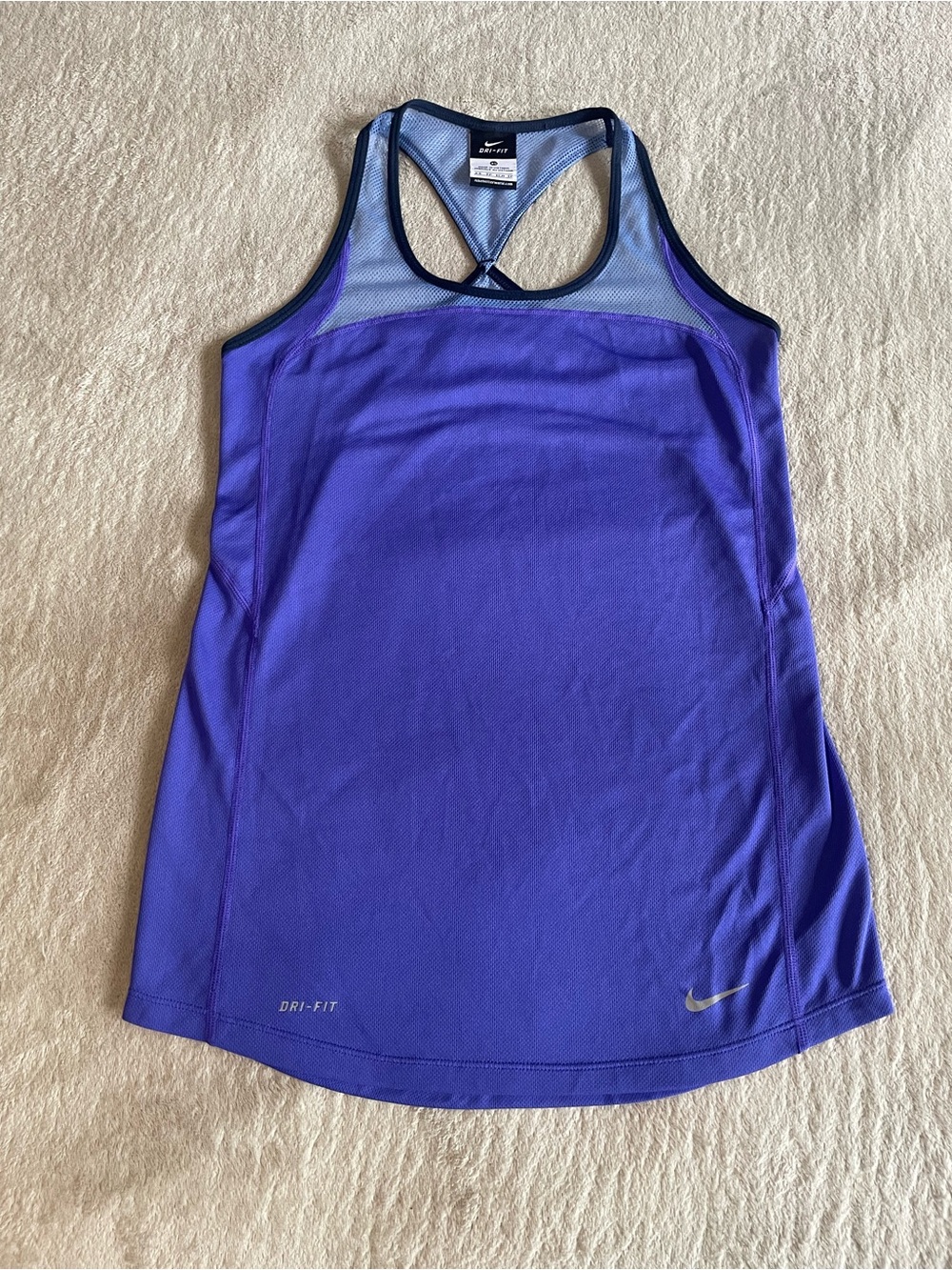 Nike Dri-FIT Women’s XS Purple Blue Mesh Racerback Running Workout Tank Top